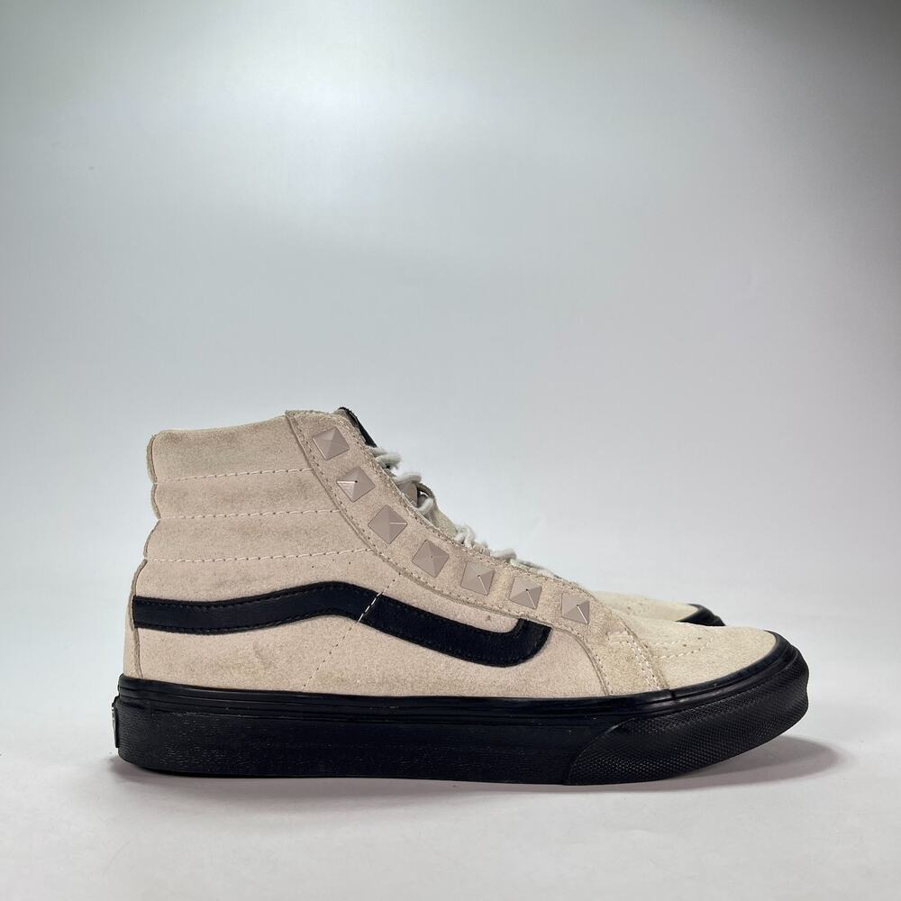 Vans Sk8-Hi Slim Studs Marshmallow Black Sole Skate Shoes 721454 Women's Size 7